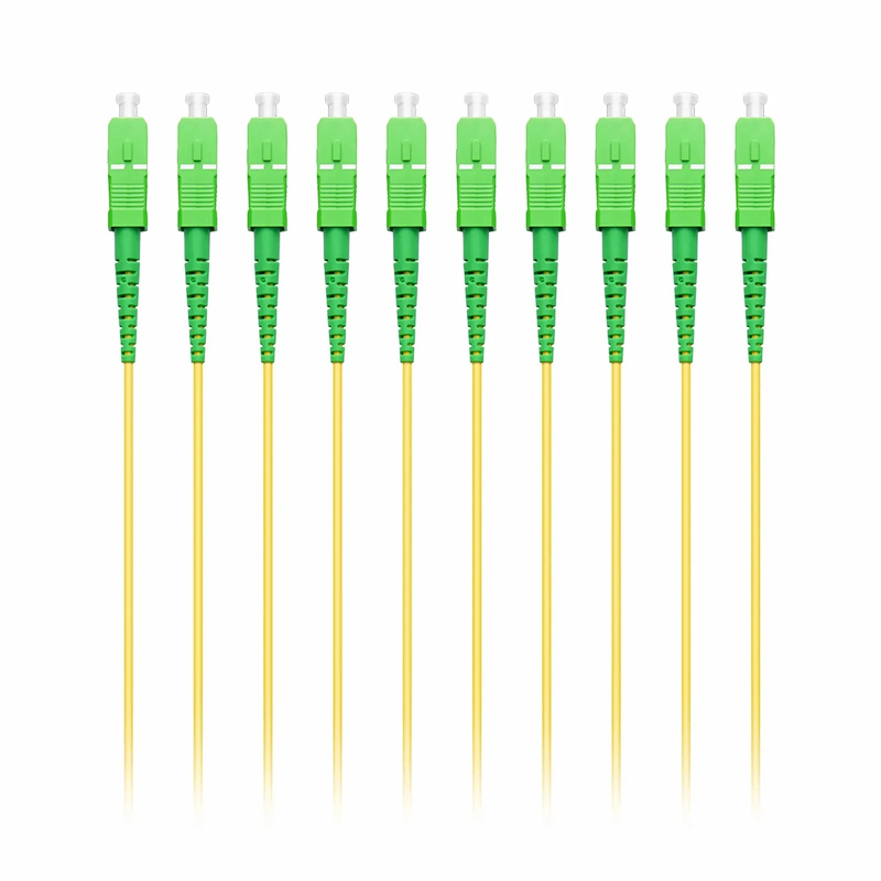 SFPS 2m (7ft) Fiber Patch Cable, 1 Fiber, SC APC Simplex to SC APC Simplex, Single Mode (OS2), Riser (OFNR), 2.0mm, Tight-Buffered, Yellow, 10 Pcs/Pack SFPS