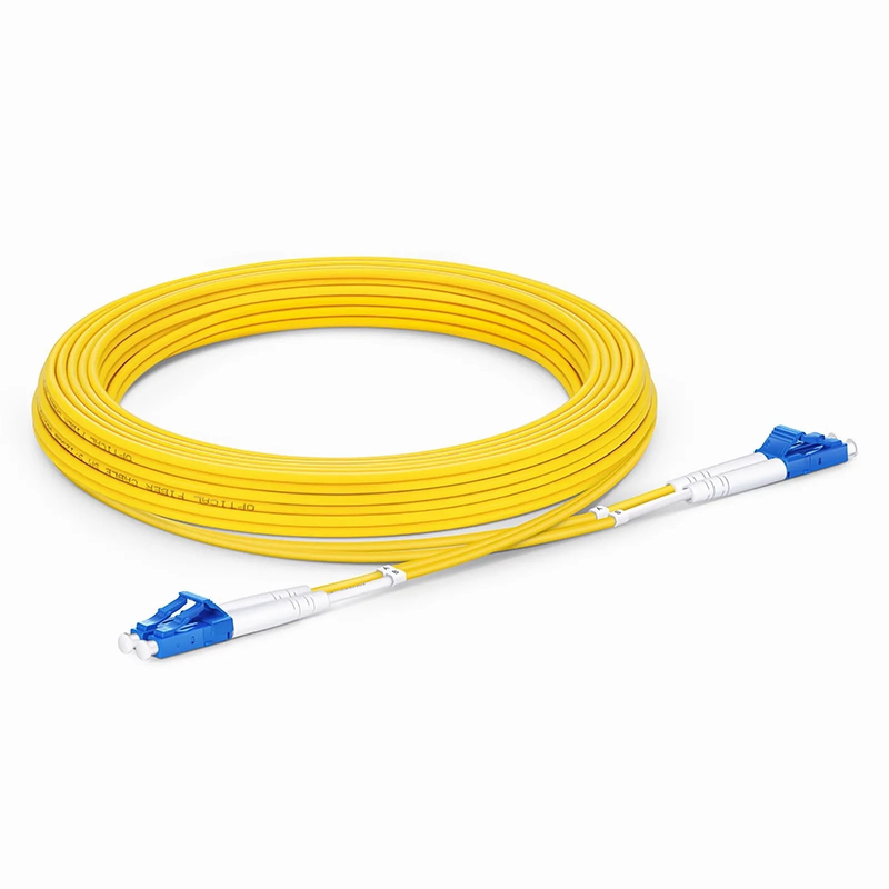SFPS 5m (16ft) Fiber Patch Cable, 2 Fibers, Grade B, LC UPC Duplex to LC UPC Duplex, Single Mode (OS2), Riser (OFNR), 2.0mm, Typical 0.12dB IL, Tight-Buffered, Yellow SFPS
