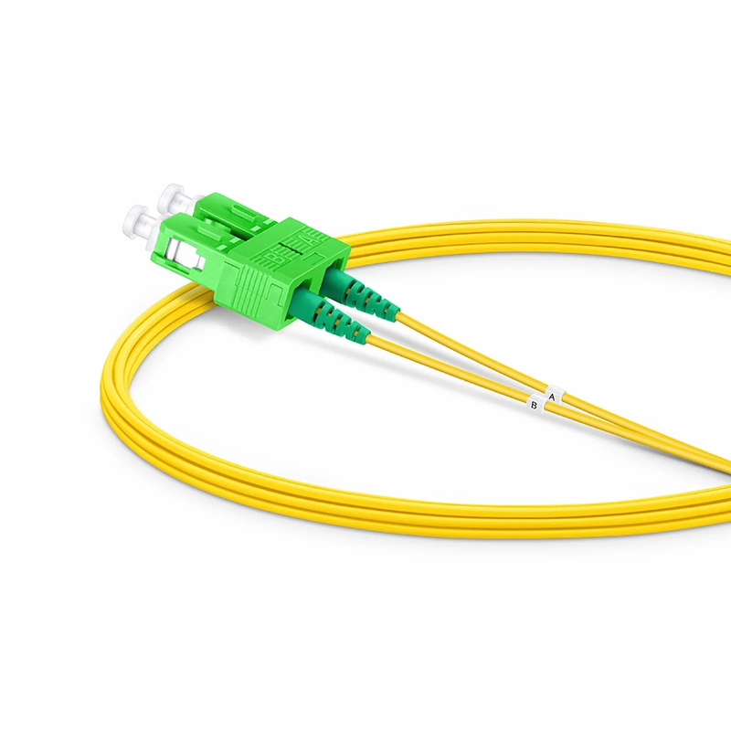 SFPS 3m (10ft) Fiber Patch Cable, 2 Fibers, SC APC Duplex to SC APC Duplex, Single Mode (OS2), Riser (OFNR), 1.2mm, Tight-Buffered, Yellow SFPS
