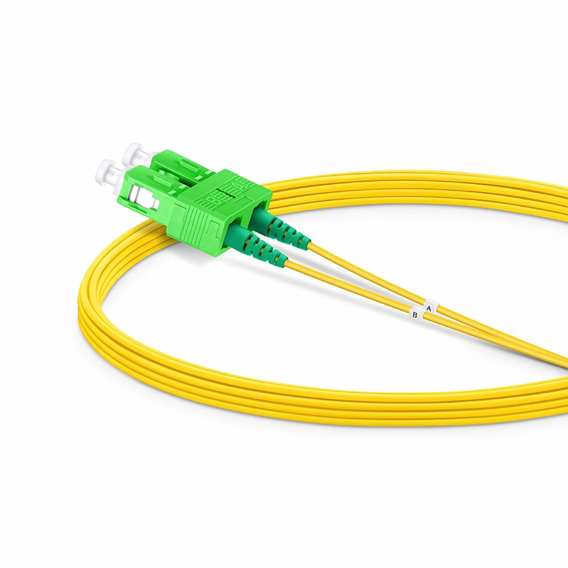 SFPS 5m (16ft) Fiber Patch Cable, 2 Fibers, SC APC Duplex to SC APC Duplex, Single Mode (OS2), Riser (OFNR), 1.2mm, Tight-Buffered, Yellow SFPS