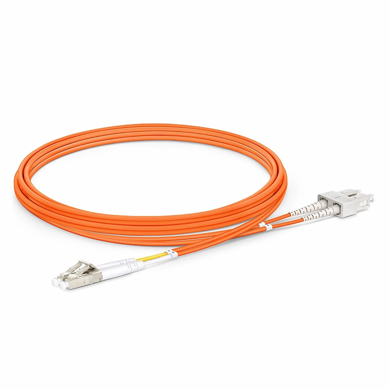 SFPS 2m (7ft) Fiber Patch Cable, 2 Fibers, LC UPC Duplex to SC UPC Duplex, Multimode (OM2), Riser (OFNR), 2.0mm, Tight-Buffered, Orange SFPS