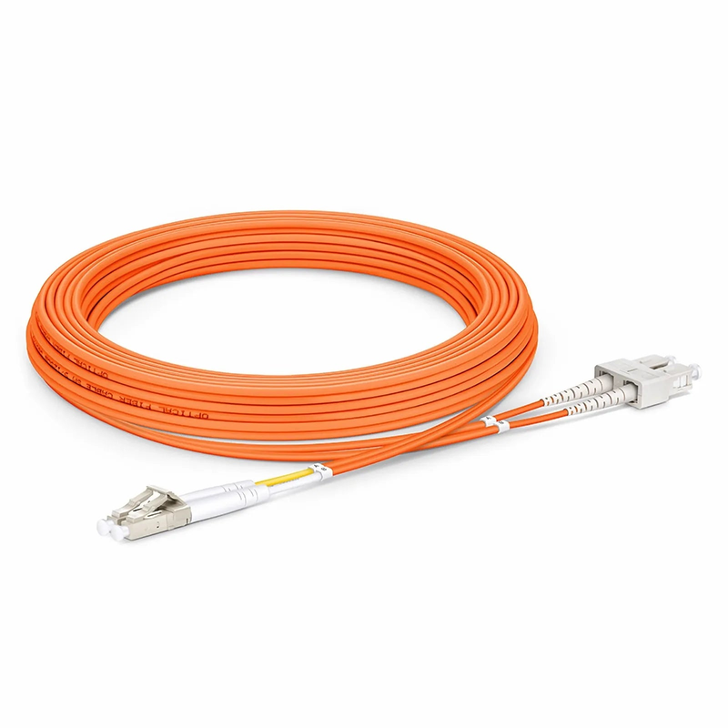SFPS 5m (16ft) Fiber Patch Cable, 2 Fibers, LC UPC Duplex to SC UPC Duplex, Multimode (OM2), Riser (OFNR), 2.0mm, Tight-Buffered, Orange SFPS
