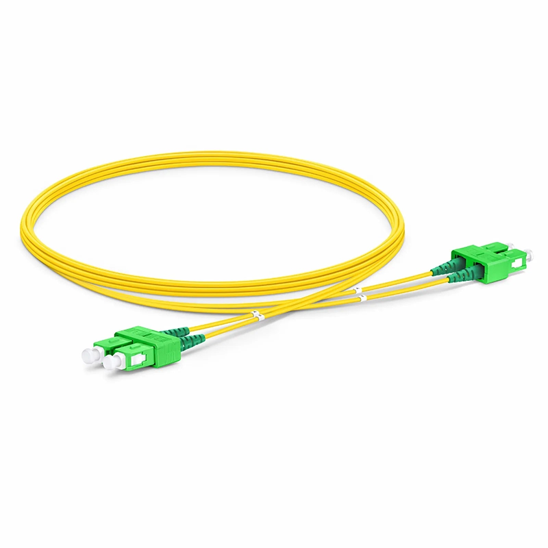 SFPS 3m (10ft) Fiber Patch Cable, 2 Fibers, SC APC Duplex to SC APC Duplex, Single Mode (OS2), LSZH, 1.2mm, Tight-Buffered, Yellow SFPS
