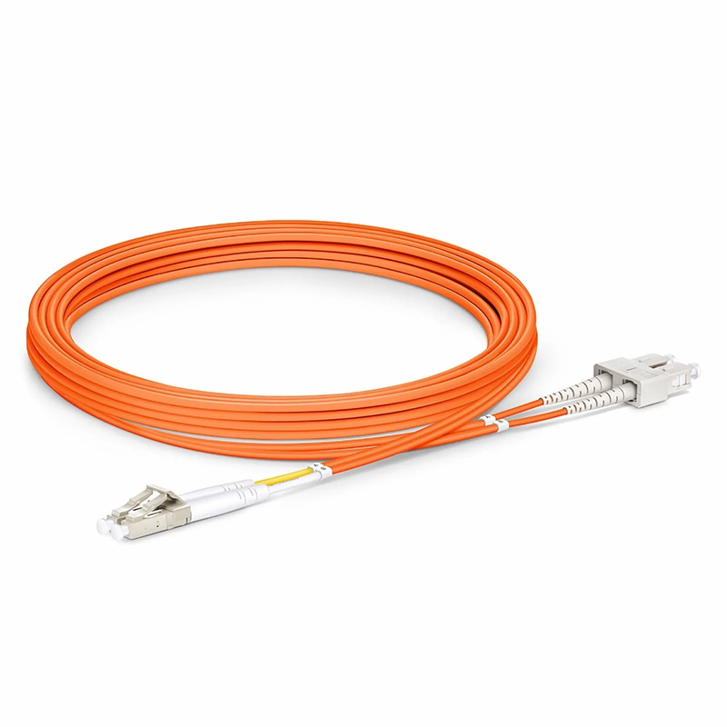 SFPS 3m (10ft) Fiber Patch Cable, 2 Fibers, G.651, LC UPC Duplex to SC UPC Duplex, Multimode (OM1), Riser (OFNR), 2.0mm, Tight-Buffered, Orange SFPS