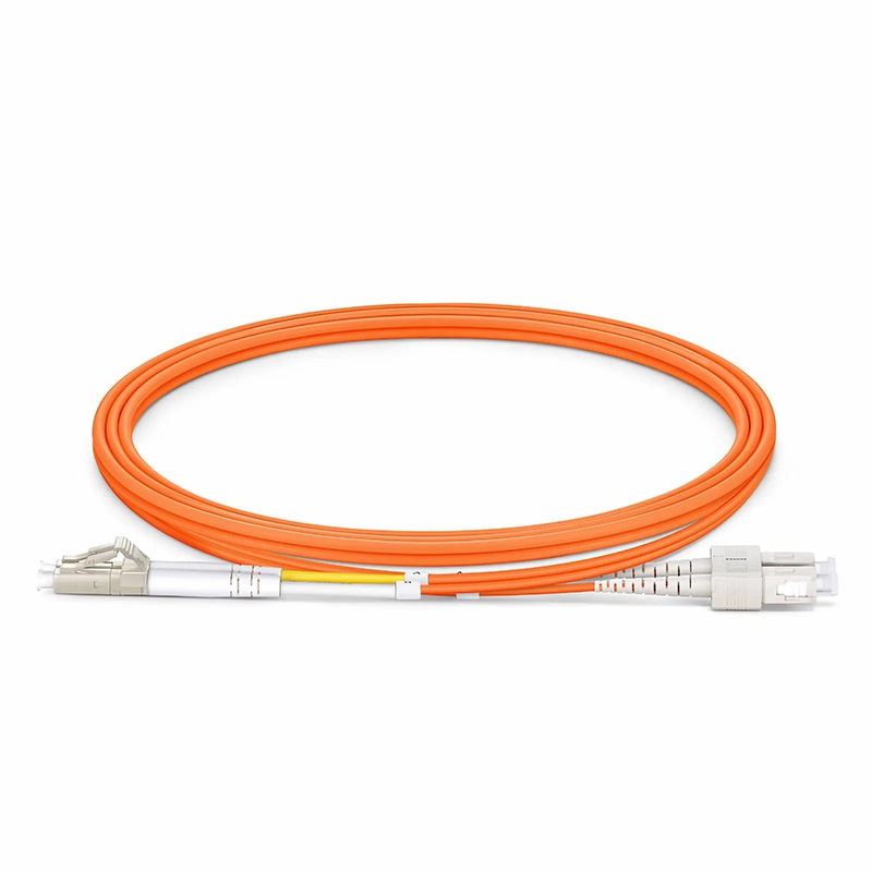 SFPS 1m (3ft) Fiber Patch Cable, 2 Fibers, G.651, LC UPC Duplex to SC UPC Duplex, Multimode (OM1), Riser (OFNR), 2.0mm, Tight-Buffered, Orange SFPS