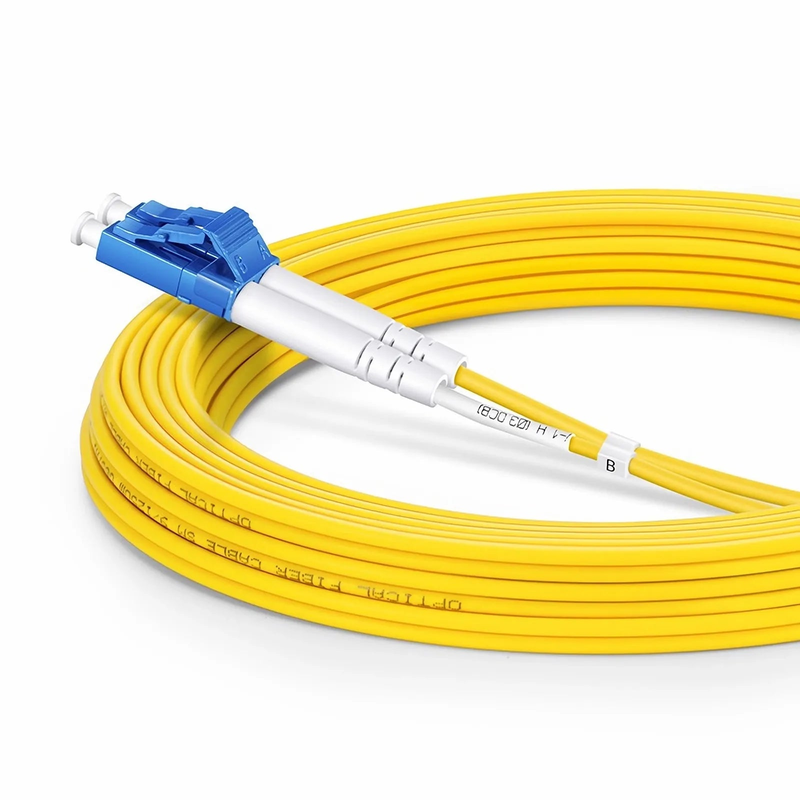 SFPS 5m (16ft) Fiber Patch Cable, 2 Fibers, LC UPC Duplex to FC UPC, Single Mode (OS2), Riser (OFNR), 2.0mm, Tight-Buffered, Yellow SFPS