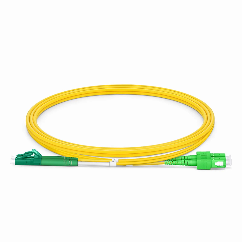 SFPS 1m (3ft) Fiber Patch Cable, 2 Fibers, LC APC Duplex to SC APC Duplex, Single Mode (OS2), Riser (OFNR), 2.0mm, Tight-Buffered, Yellow SFPS