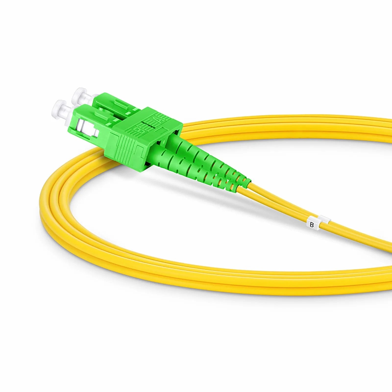 SFPS 1m (3ft) Fiber Patch Cable, 2 Fibers, LC APC Duplex to SC APC Duplex, Single Mode (OS2), Riser (OFNR), 2.0mm, Tight-Buffered, Yellow SFPS