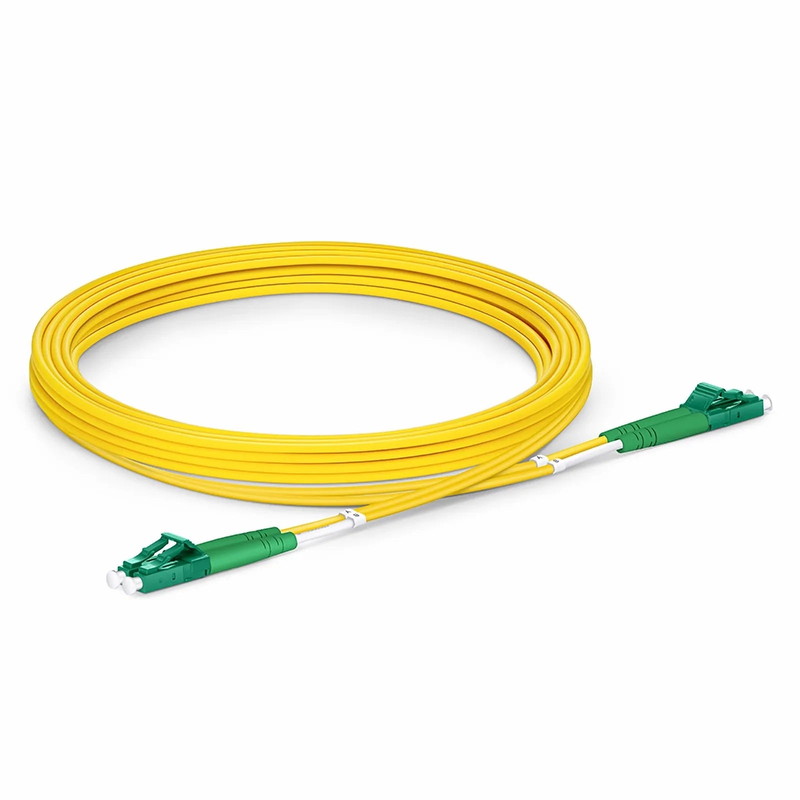 SFPS 3m (10ft) Fiber Patch Cable, 2 Fibers, LC APC Duplex to LC APC Duplex, Single Mode (OS2), Riser (OFNR), 2.0mm, Tight-Buffered, Yellow SFPS