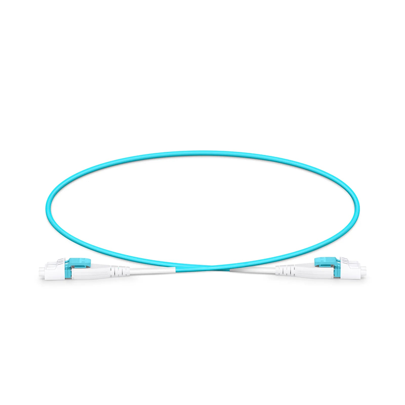 SFPS 0.5m (1.6ft) Fiber Patch Cable, 2 Fibers, LC UPC Duplex to LC UPC Duplex Flat Clip Uniboot, Multimode (OM4), Riser (OFNR), 2.0mm, Aqua SFPS