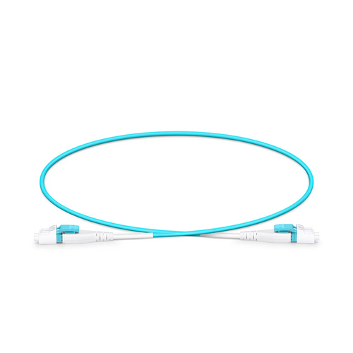 SFPS 0.5m (1.6ft) Fiber Patch Cable, 2 Fibers, LC UPC Duplex to LC UPC Duplex Flat Clip Uniboot, Multimode (OM4), Riser (OFNR), 2.0mm, Aqua SFPS