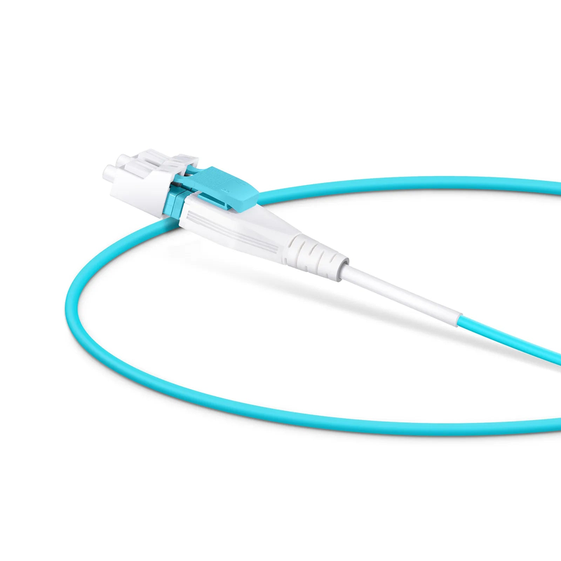 SFPS 0.5m (1.6ft) Fiber Patch Cable, 2 Fibers, LC UPC Duplex to LC UPC Duplex Flat Clip Uniboot, Multimode (OM4), Riser (OFNR), 2.0mm, Aqua SFPS