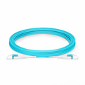 SFPS 5m (16ft) Fiber Patch Cable, 2 Fibers, LC UPC Duplex to LC UPC Duplex Flat Clip Uniboot, Multimode (OM4), Riser (OFNR), 2.0mm, Aqua SFPS