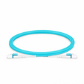 SFPS 2m (7ft) Fiber Patch Cable, 2 Fibers, LC UPC Duplex to LC UPC Duplex Flat Clip Uniboot, Multimode (OM4), Riser (OFNR), 2.0mm, Aqua SFPS