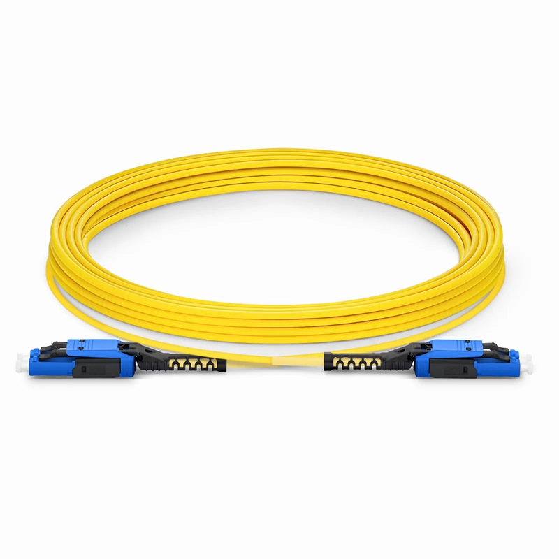 SFPS 20m (66ft) Fiber Patch Cable, 2 Fibers, LC UPC Duplex to LC UPC Duplex Flat Clip with Push-Pull Boot Uniboot, Single Mode (OS2), Riser (OFNR), 2.0mm, Yellow SFPS