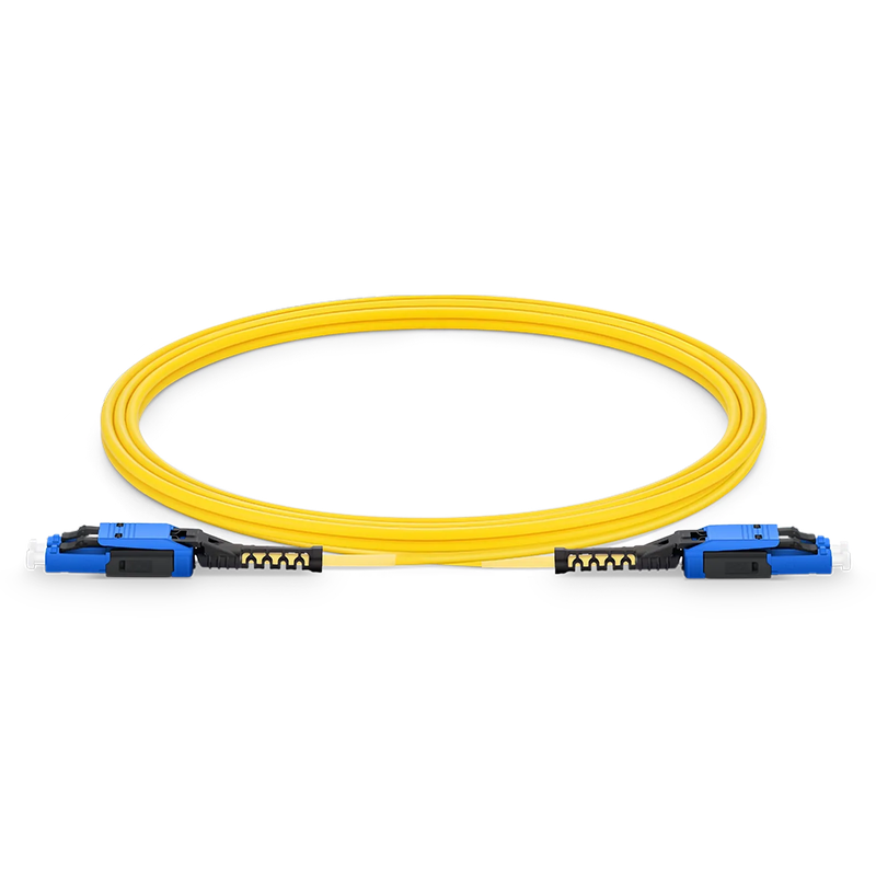 SFPS 3m (10ft) Fiber Patch Cable, 2 Fibers, LC UPC Duplex to LC UPC Duplex Flat Clip with Push-Pull Boot Uniboot, Single Mode (OS2), Riser (OFNR), 2.0mm, Yellow SFPS