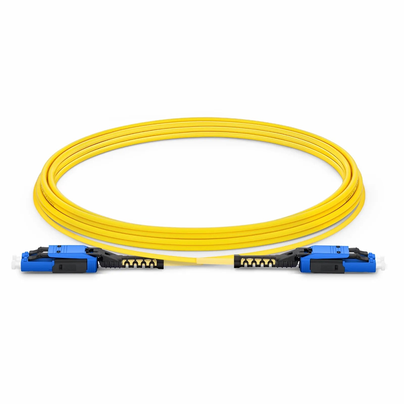 SFPS 15m (49ft) Fiber Patch Cable, 2 Fibers, LC UPC Duplex to LC UPC Duplex Flat Clip with Push-Pull Boot Uniboot, Single Mode (OS2), Riser (OFNR), 2.0mm, Yellow SFPS