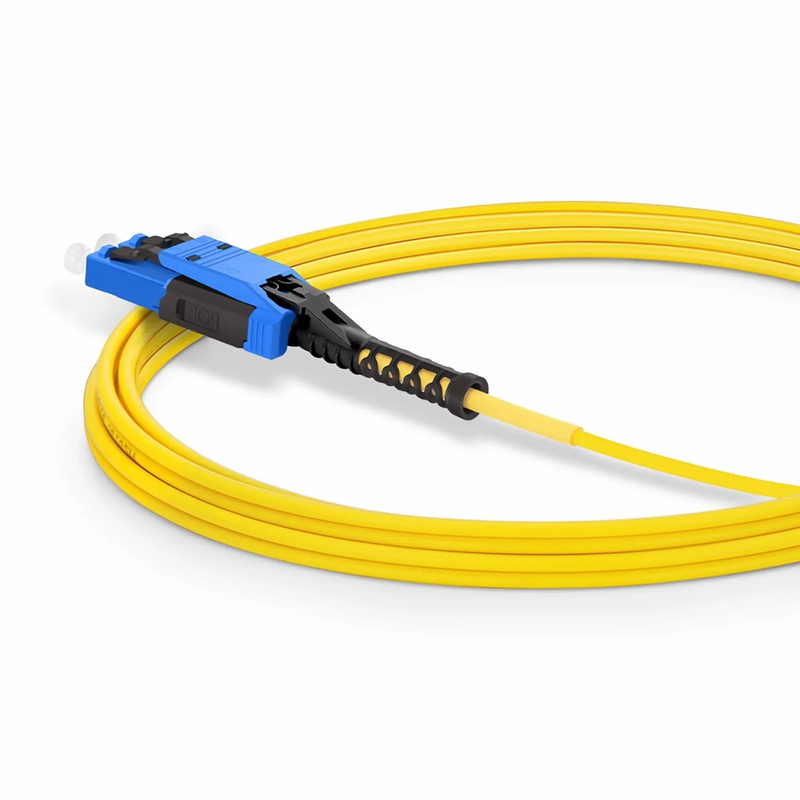 SFPS 15m (49ft) Fiber Patch Cable, 2 Fibers, LC UPC Duplex to LC UPC Duplex Flat Clip with Push-Pull Boot Uniboot, Single Mode (OS2), Riser (OFNR), 2.0mm, Yellow SFPS