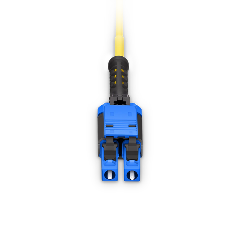 SFPS 15m (49ft) Fiber Patch Cable, 2 Fibers, LC UPC Duplex to LC UPC Duplex Flat Clip with Push-Pull Boot Uniboot, Single Mode (OS2), Riser (OFNR), 2.0mm, Yellow SFPS