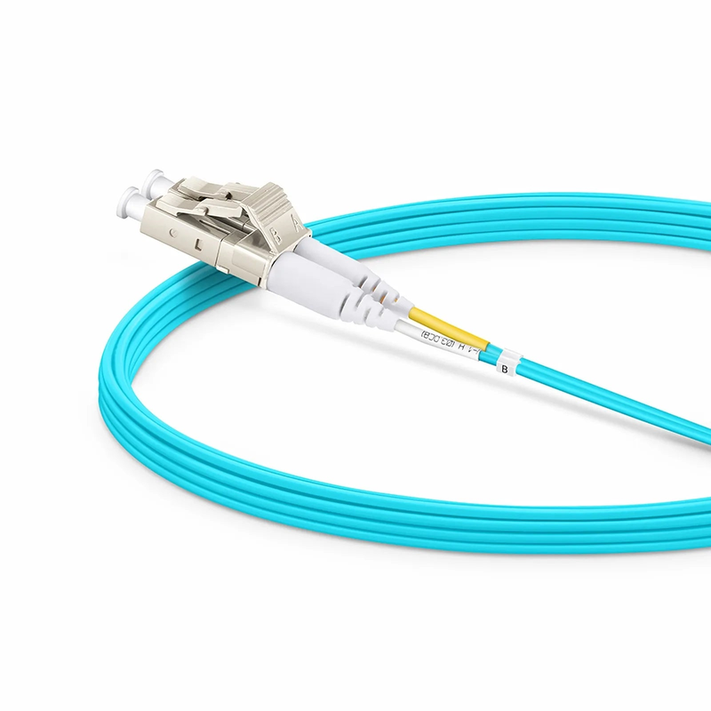 SFPS 5m (16ft) Fiber Patch Cable, 2 Fibers, LC UPC Duplex to LC UPC Duplex, Multimode (OM4), Riser (OFNR), 1.2mm, Tight-Buffered, Aqua SFPS