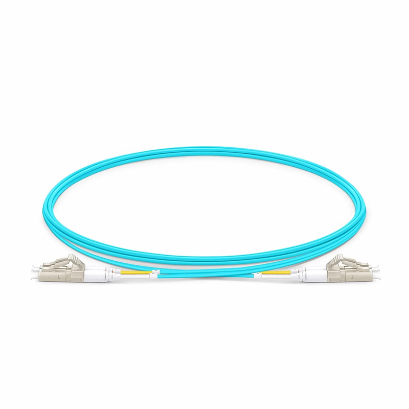 SFPS 2m (7ft) Fiber Patch Cable, 2 Fibers, LC UPC Duplex to LC UPC Duplex, Multimode (OM4), Riser (OFNR), 1.2mm, Tight-Buffered, Aqua SFPS