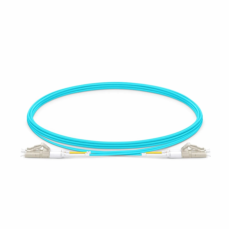 SFPS 3m (10ft) Fiber Patch Cable, 2 Fibers, LC UPC Duplex to LC UPC Duplex, Multimode (OM4), Riser (OFNR), 1.2mm, Tight-Buffered, Aqua SFPS