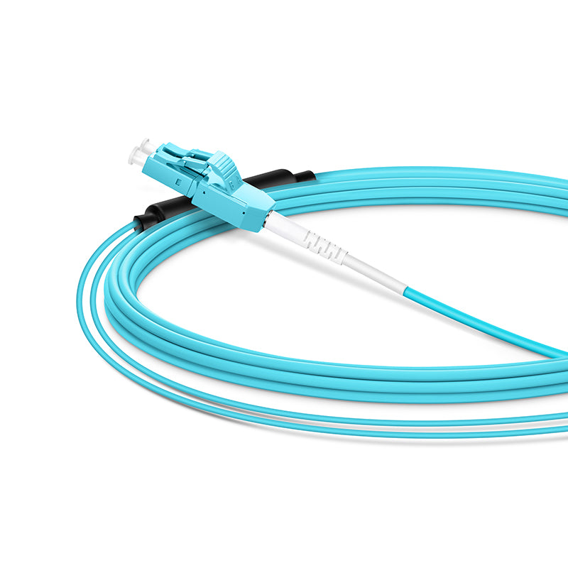 SFPS 4m (13ft) Fiber Patch Cable, 2 Fibers, LC UPC Duplex Standard Clip Uniboot to SC UPC Duplex, Multimode (OM4), Riser (OFNR), 2.0/0.9mm, Aqua SFPS