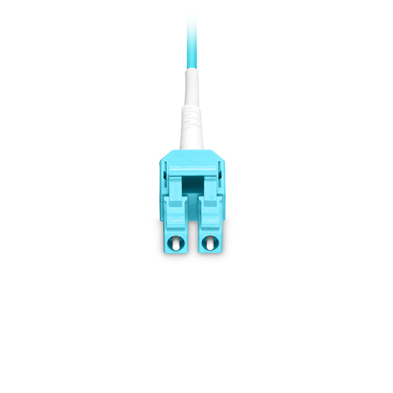 SFPS 5m (16ft) Fiber Patch Cable, 2 Fibers, LC UPC Duplex Standard Clip Uniboot to SC UPC Duplex, Multimode (OM4), Riser (OFNR), 2.0/0.9mm, Aqua SFPS