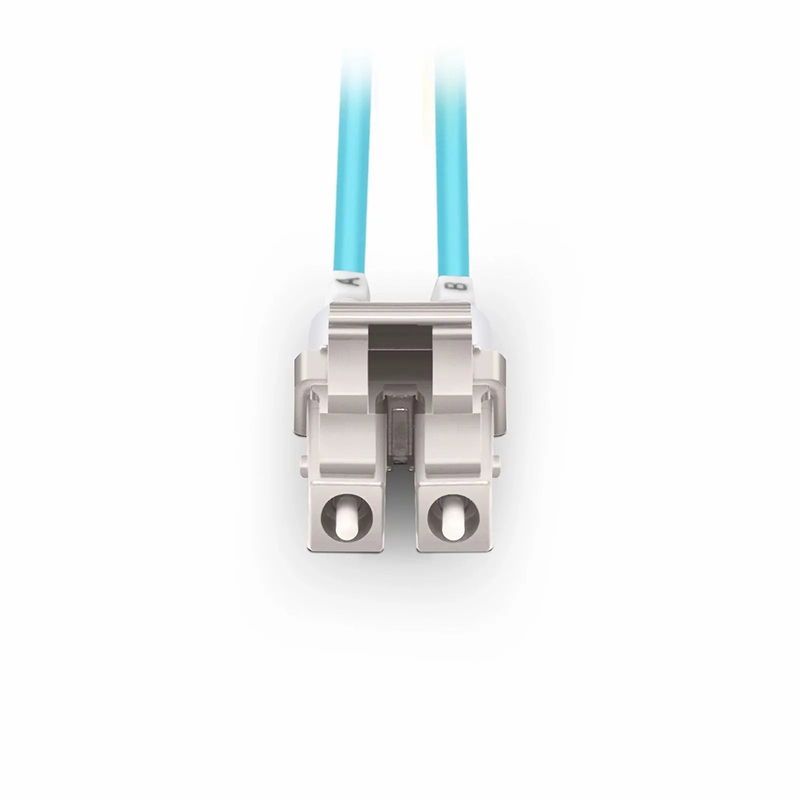 SFPS 3m (10ft) Fiber Patch Cable, 2 Fibers, Short Boot, LC UPC Duplex to LC UPC Duplex, Multimode (OM3), Riser (OFNR), 2.0mm, Tight-Buffered, Aqua SFPS