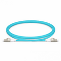 SFPS 1m (3ft) Fiber Patch Cable, 2 Fibers, Short Boot, LC UPC Duplex to LC UPC Duplex, Multimode (OM3), Riser (OFNR), 2.0mm, Tight-Buffered, Aqua SFPS