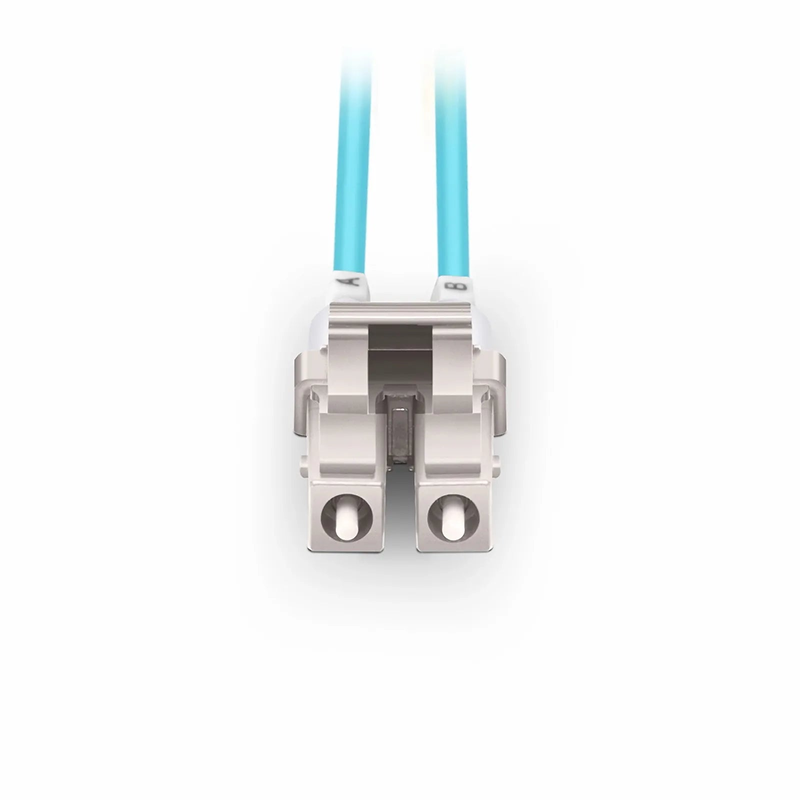SFPS 1m (3ft) Fiber Patch Cable, 2 Fibers, Short Boot, LC UPC Duplex to LC UPC Duplex, Multimode (OM3), Riser (OFNR), 2.0mm, Tight-Buffered, Aqua SFPS