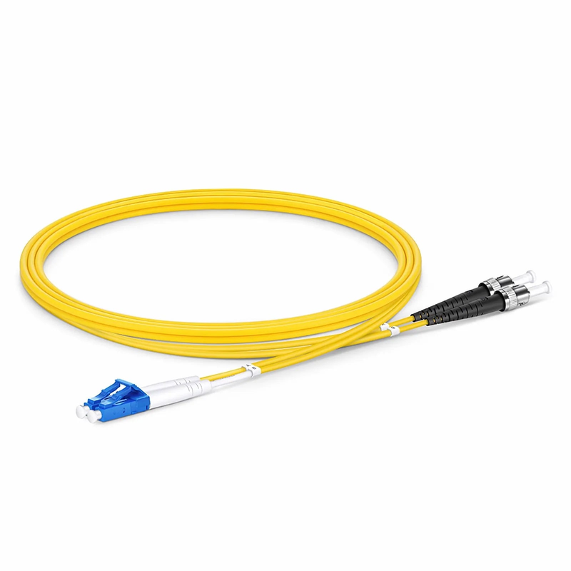 SFPS 1m (3ft) Fiber Patch Cable, 2 Fibers, LC UPC Duplex to ST UPC, Single Mode (OS2), Riser (OFNR), 2.0mm, Tight-Buffered, Yellow SFPS