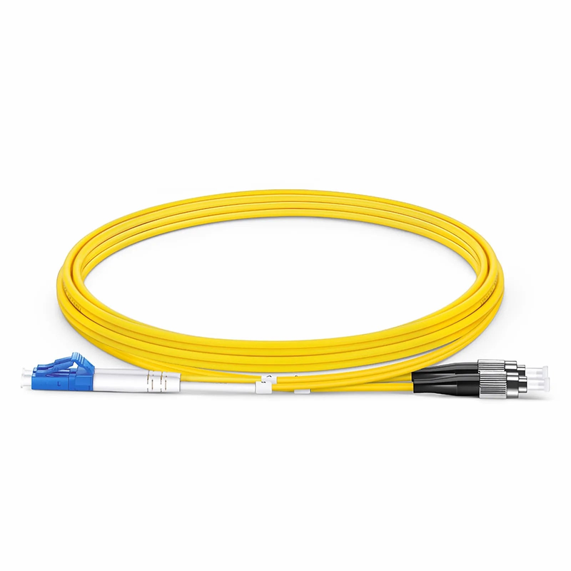 SFPS 2m (7ft) Fiber Patch Cable, 2 Fibers, LC UPC Duplex to FC UPC, Single Mode (OS2), Riser (OFNR), 2.0mm, Tight-Buffered, Yellow SFPS