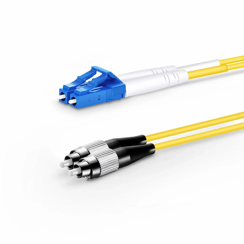 SFPS 2m (7ft) Fiber Patch Cable, 2 Fibers, LC UPC Duplex to FC UPC, Single Mode (OS2), Riser (OFNR), 2.0mm, Tight-Buffered, Yellow SFPS