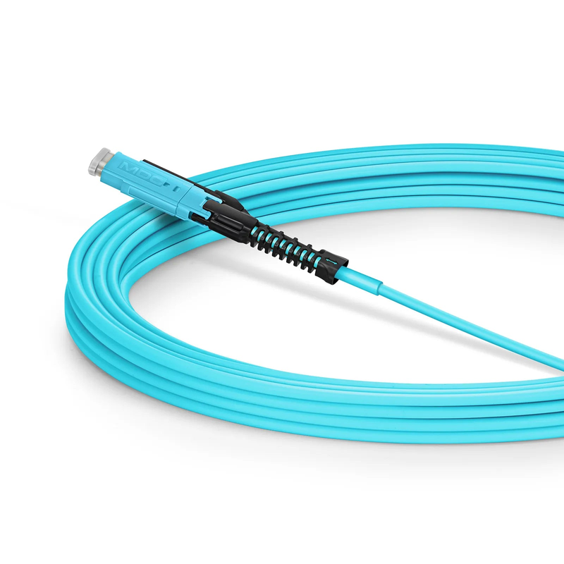 SFPS 5m (16ft) Fiber Patch Cable, 2 Fibers, MDC UPC Duplex to MDC UPC Duplex Uniboot, Multimode (OM4), Riser (OFNR), 2.0mm, Aqua, for 100/400/800G Network Connection SFPS