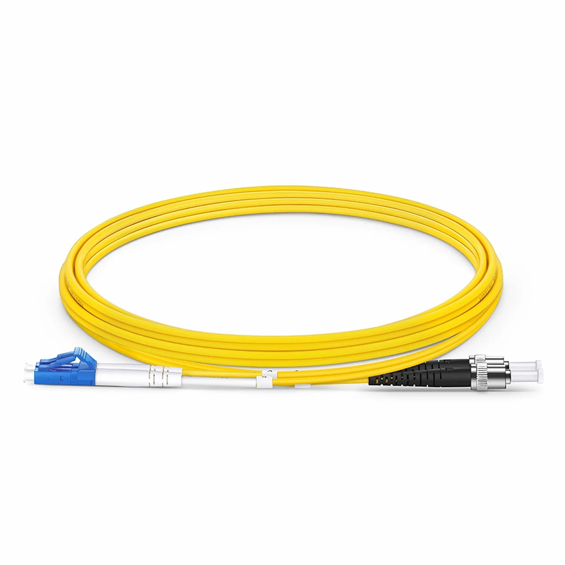 SFPS 2m (7ft) Fiber Patch Cable, 2 Fibers, LC UPC Duplex to ST UPC, Single Mode (OS2), Riser (OFNR), 2.0mm, Tight-Buffered, Yellow SFPS