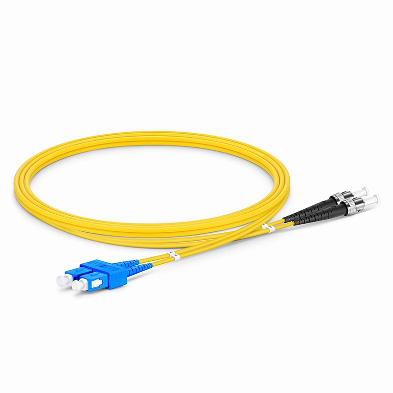 SFPS 1m (3ft) Fiber Patch Cable, 2 Fibers, SC UPC Duplex to ST UPC, Single Mode (OS2), Riser (OFNR), 2.0mm, Tight-Buffered, Yellow SFPS
