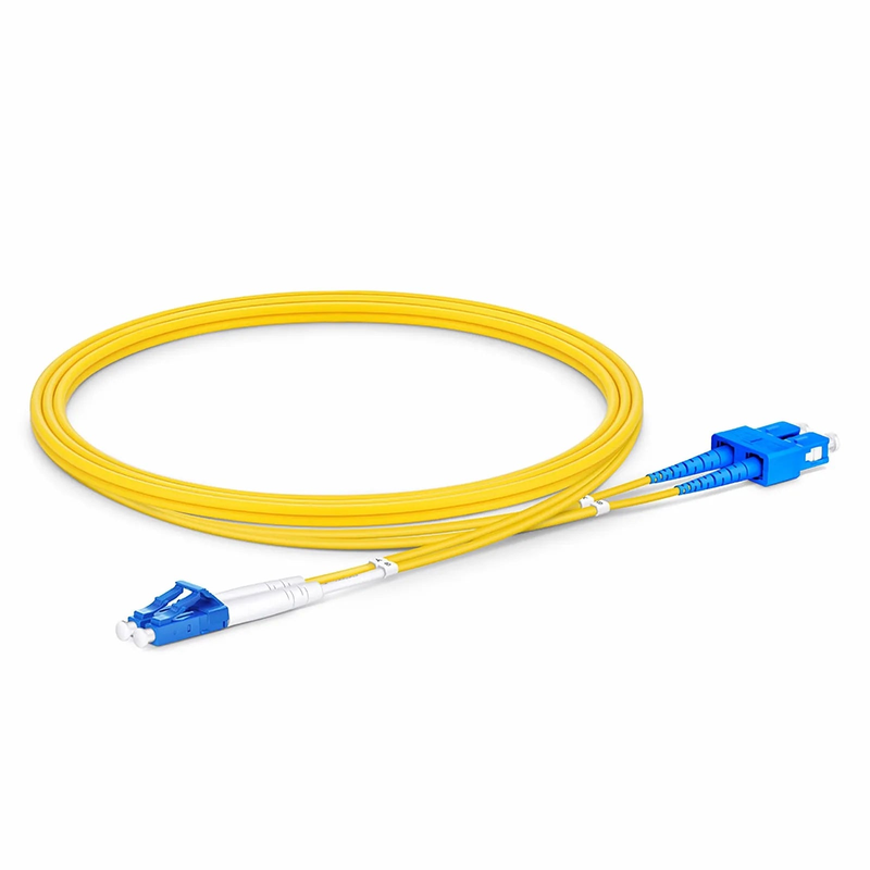 SFPS 1m (3ft) Fiber Patch Cable, 2 Fibers, LC UPC Duplex to SC UPC Duplex, Single Mode (OS2), Riser (OFNR), 2.0mm, Tight-Buffered, Yellow SFPS
