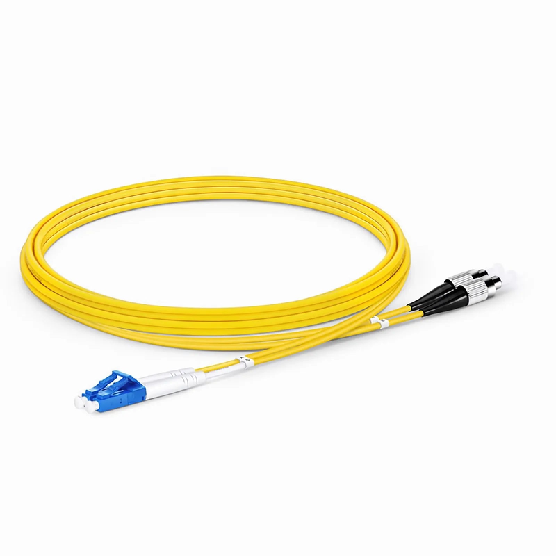 SFPS 2m (7ft) Fiber Patch Cable, 2 Fibers, LC UPC Duplex to FC UPC, Single Mode (OS2), Riser (OFNR), 2.0mm, Tight-Buffered, Yellow SFPS
