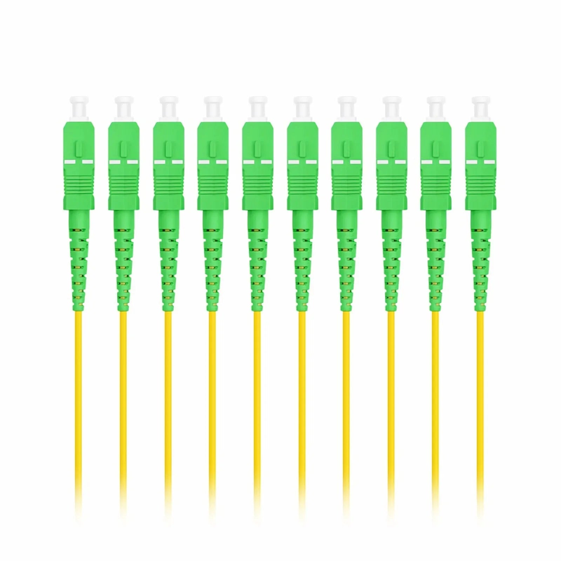 SFPS 1m (3ft) Fiber Patch Cable, 1 Fiber, SC APC Simplex to SC APC Simplex, Single Mode (OS2), Riser (OFNR), 2.0mm, Tight-Buffered, Yellow, 10 Pcs/Pack SFPS