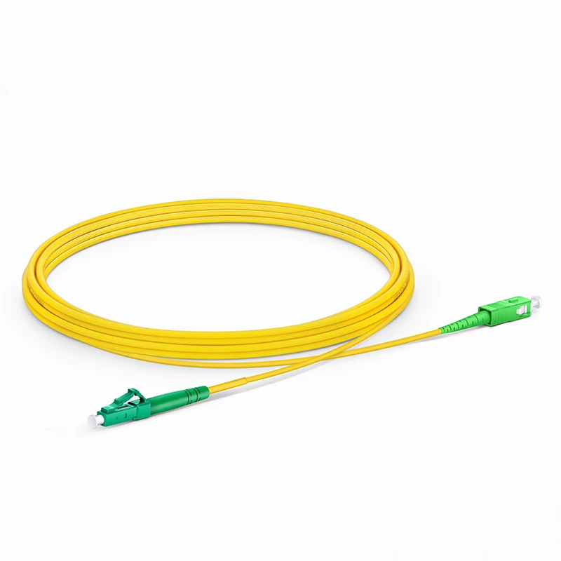 SFPS 3m (10ft) Fiber Patch Cable, 1 Fiber, LC APC Simplex to SC APC Simplex, Single Mode (OS2), Riser (OFNR), 2.0mm, Tight-Buffered, Yellow SFPS