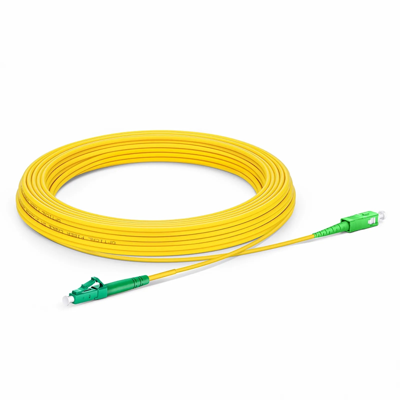 SFPS 15m (49ft) Fiber Patch Cable, 1 Fiber, LC APC Simplex to SC APC Simplex, Single Mode (OS2), Riser (OFNR), 2.0mm, Tight-Buffered, Yellow SFPS