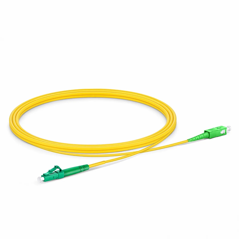 SFPS 2m (7ft) Fiber Patch Cable, 1 Fiber, LC APC Simplex to SC APC Simplex, Single Mode (OS2), Riser (OFNR), 2.0mm, Tight-Buffered, Yellow SFPS
