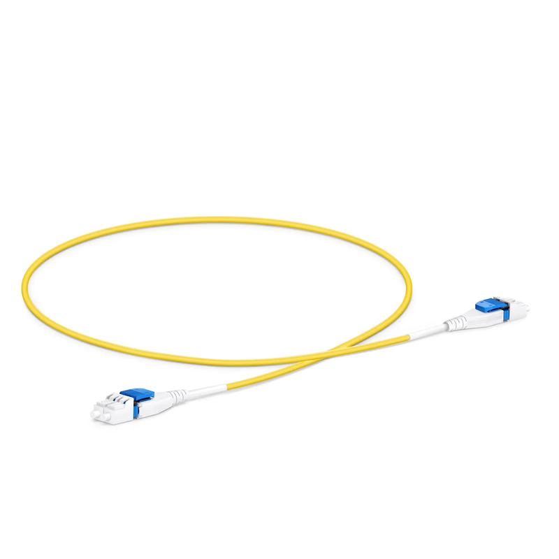 SFPS 0.5m (1.6ft) Fiber Patch Cable, 2 Fibers, LC UPC Duplex to LC UPC Duplex Flat Clip Uniboot, Single Mode (OS2), Riser (OFNR), 2.0mm, Yellow SFPS