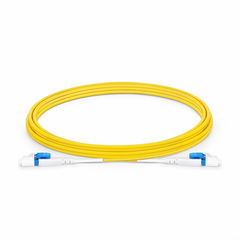 SFPS 3m (10ft) Fiber Patch Cable, 2 Fibers, LC UPC Duplex to LC UPC Duplex Flat Clip Uniboot, Single Mode (OS2), Riser (OFNR), 2.0mm, Yellow SFPS