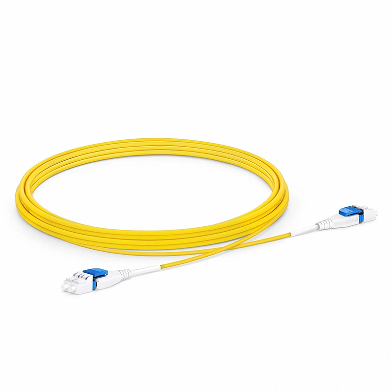 SFPS 3m (10ft) Fiber Patch Cable, 2 Fibers, LC UPC Duplex to LC UPC Duplex Flat Clip Uniboot, Single Mode (OS2), Riser (OFNR), 2.0mm, Yellow SFPS