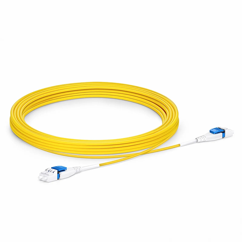 SFPS 7m (23ft) Fiber Patch Cable, 2 Fibers, LC UPC Duplex to LC UPC Duplex Flat Clip Uniboot, Single Mode (OS2), Riser (OFNR), 2.0mm, Yellow SFPS
