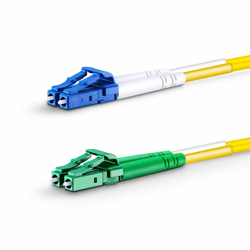 SFPS 5m (16ft) Fiber Patch Cable, 2 Fibers, LC UPC Duplex to LC APC Duplex, Single Mode (OS2), Riser (OFNR), 2.0mm, Tight-Buffered, Yellow SFPS