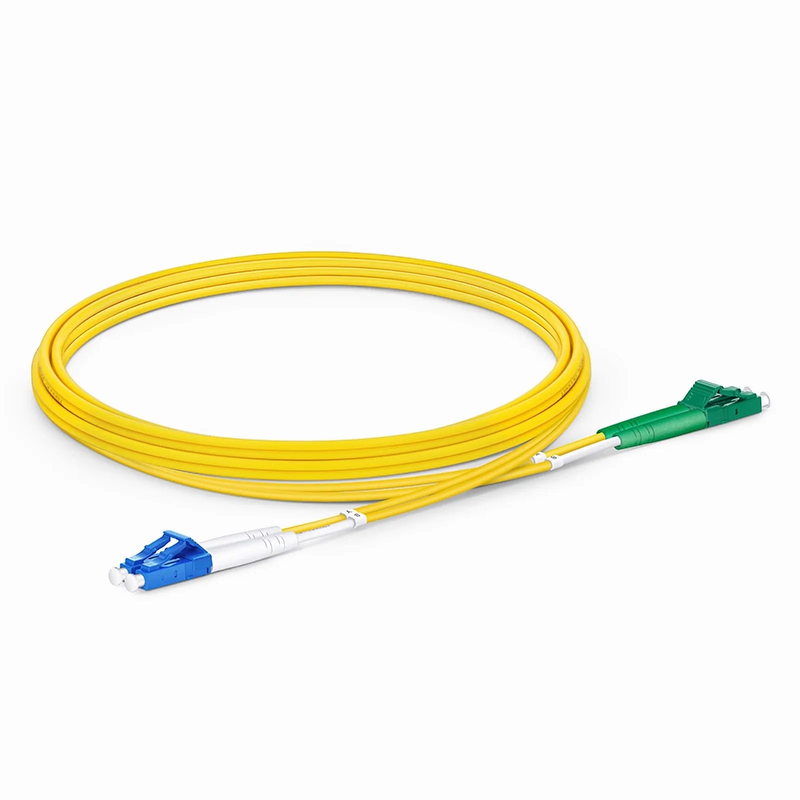 SFPS 2m (7ft) Fiber Patch Cable, 2 Fibers, LC UPC Duplex to LC APC Duplex, Single Mode (OS2), Riser (OFNR), 2.0mm, Tight-Buffered, Yellow SFPS