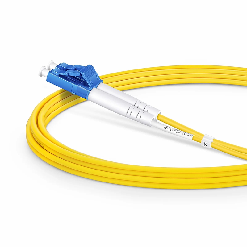 SFPS 2m (7ft) Fiber Patch Cable, 2 Fibers, LC UPC Duplex to LC APC Duplex, Single Mode (OS2), Riser (OFNR), 2.0mm, Tight-Buffered, Yellow SFPS